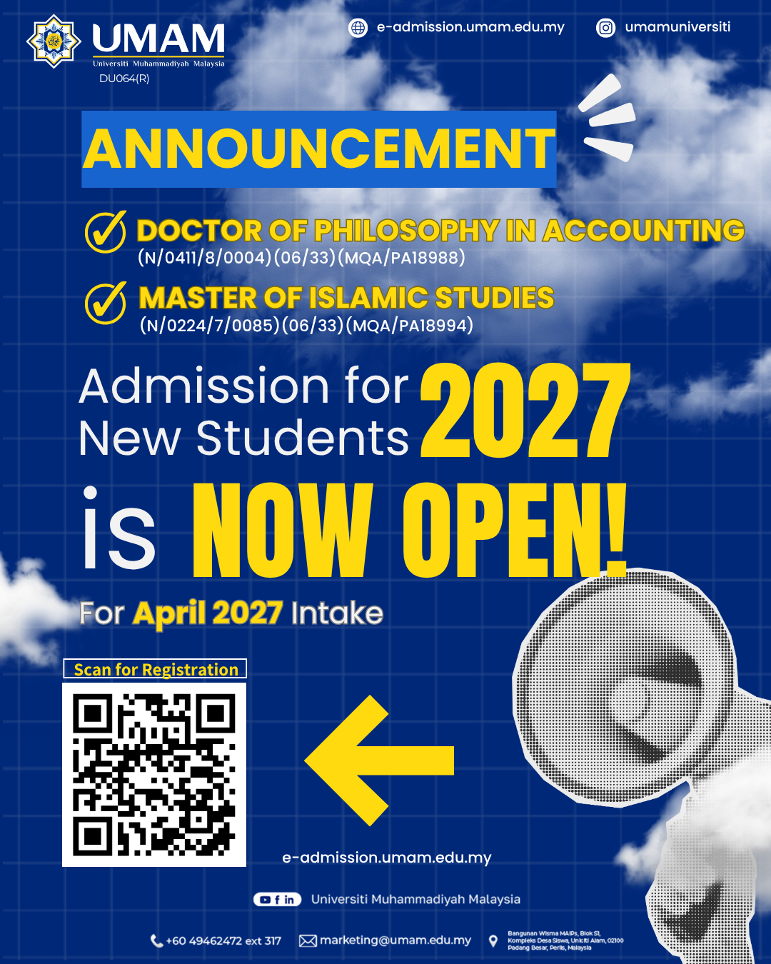Admission Open for 2 New Postgraduate Programs at Universiti Muhammadiyah Malaysia (UMAM) – April 2027 Intake