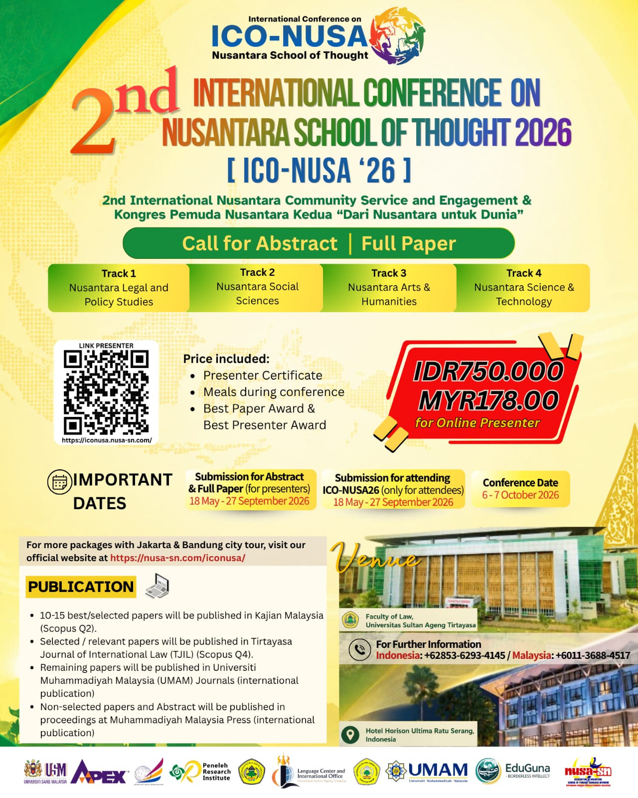 Universiti Muhammadiyah Malaysia (UMAM) Invites Academics and Researchers to Join ICO-NUSA 2026